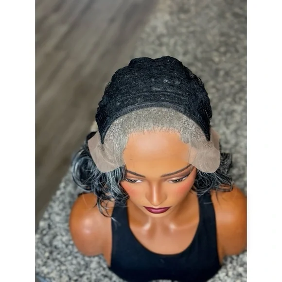 ENGLAND8” Salt & Pepper Lace Frontal Wig - Chic Style for Effortless Glam